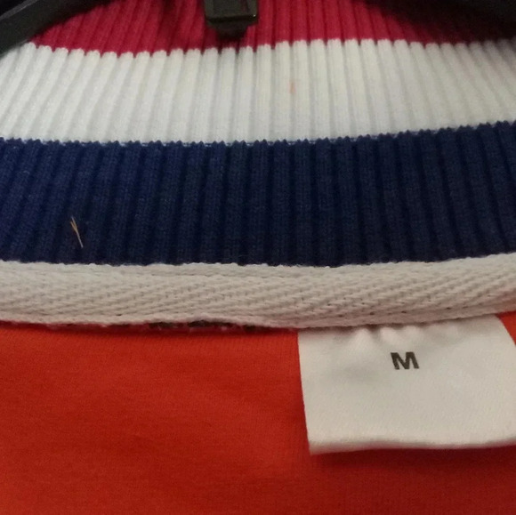 Vintage Holland Zip Up Varsity Jacket Orange Blue White Size Medium - Picture 6 of 8